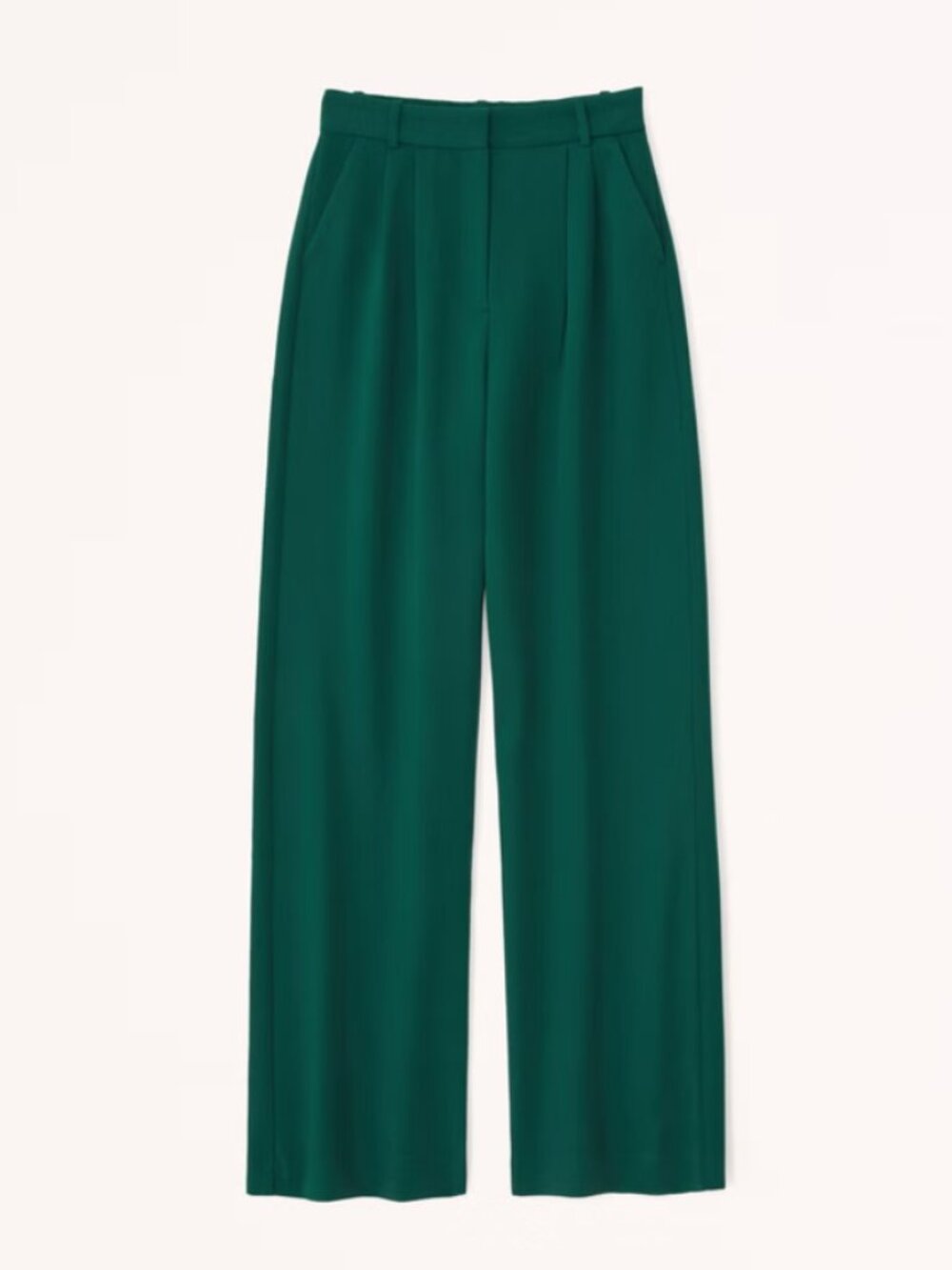 Abercrombie & Fitch Sloane Tailored Emerald Green Trousers Sz 4 Work Wide Leg
